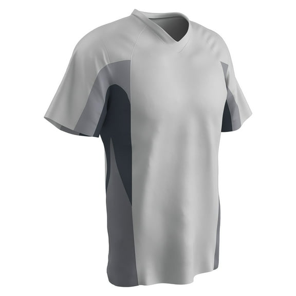Champro Mens Dri-Gear V-Neck Baseball Jersey White/Grey M