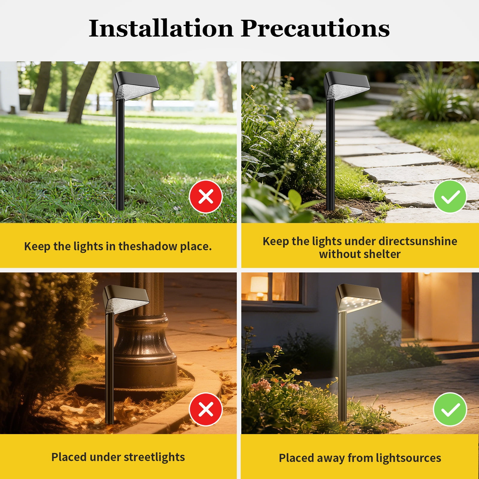 BLITZWILL Solar Pathway Lights Outdoor, 8 Pack Solar Landscape Path Lights,Bright Auto On/Off IP44 Waterproof,for Yard Patio Walkway Driveway Pathway,Warm White