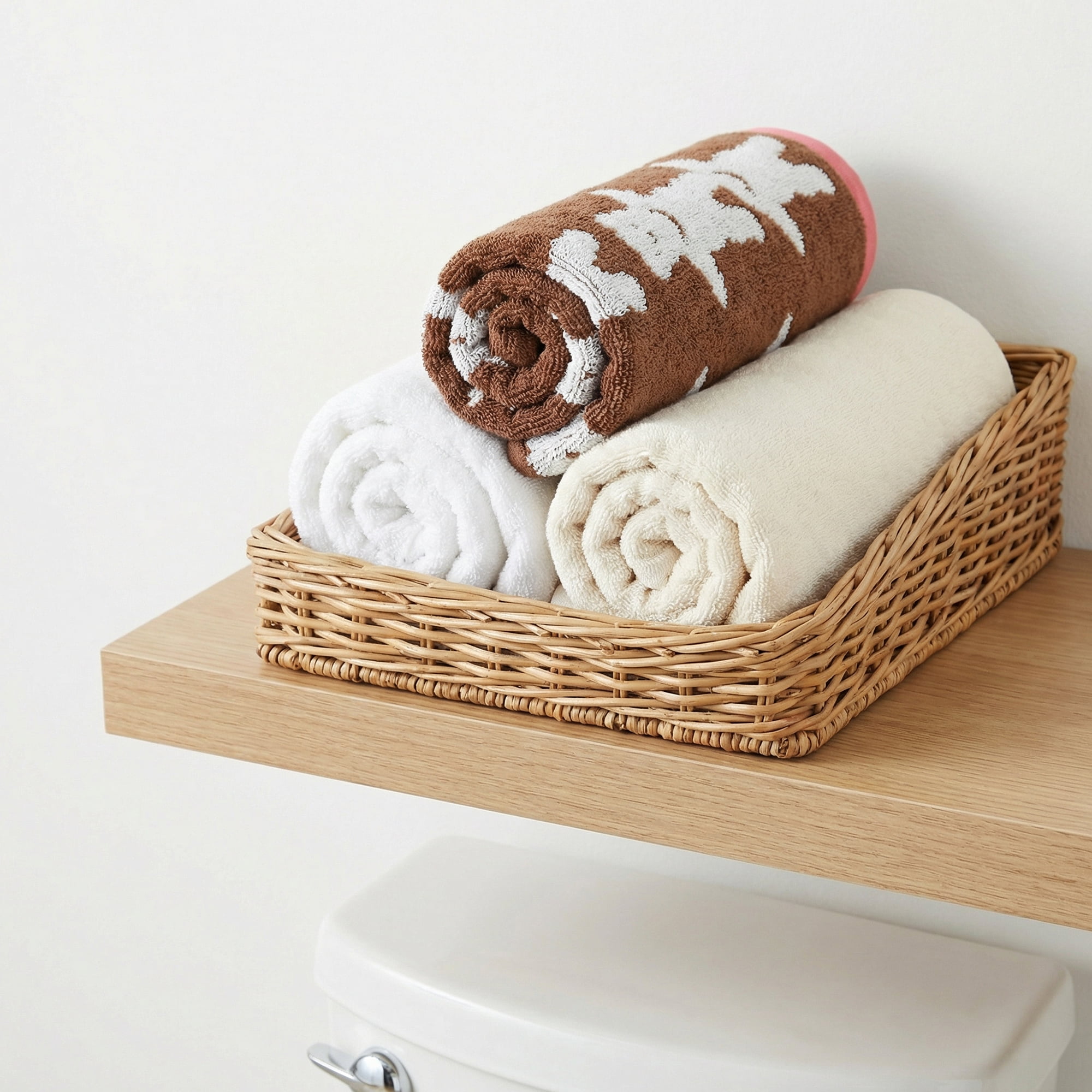 Unique Bargains Animal Pattern Cotton Jacquard Soft Absorbent Hand Towel Brown 29" x 13"
