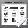 thumbnail image 4 of Adaptador multipuerto USB C a USB, divisor USB C de 4 puertos de aluminio para laptop,  3/4 Data USB Hub compatible con  Pro/Air,  Pro, , Chromebook | Teclado, , HDD, 4 of 6