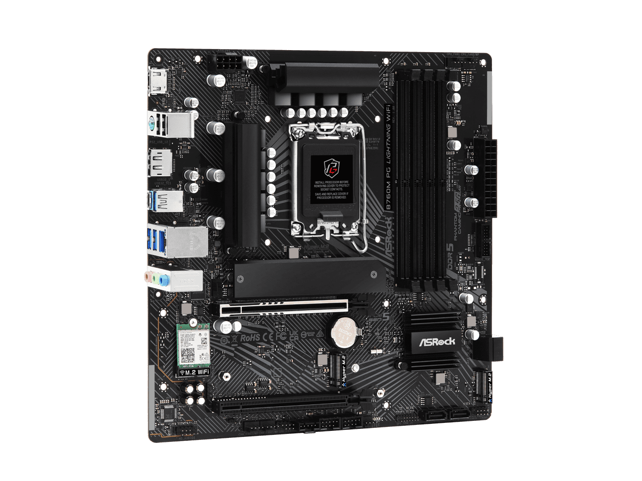 ASRock B760M PG Lightning WiFi LGA 1700 Intel B760 Micro ATX Motherboard