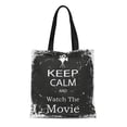 thumbnail image 1 of SIDONKU Canvas Tote Bag Old Keep Calm and Watch the Movie Vintage Filmmaking Reusable Shoulder Grocery Shopping Bags Handbag, 1 of 1