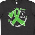 thumbnail image 4 of Inktastic Love and Care Mental Health Awareness Green Ribbon Youth T-Shirt, 4 of 5