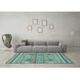 thumbnail image 3 of Ahgly Company Indoor Square Abstract Light Blue Modern Area Rugs, 6' Square, 3 of 4
