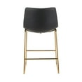 thumbnail image 5 of Duke Contemporary Counter Stool in Gold Metal and Black Faux Leather by LumiSource - Set of 2, 5 of 7