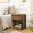 thumbnail image 4 of Modern Nightstand, Bedside Table with Drawer and Opening Shelf, End Table for Living Room, Bedroom, Walnut Color, 4 of 9