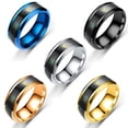thumbnail image 3 of enqiretly Temperature Ring Steel Emotion Mood Rings Couple Intelligent Sensitive Hand Jewelry, Size 12, Blue, 3 of 6