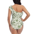 thumbnail image 5 of Uemuo Green Rabbit Print Women's One Piece Swimsuit Asymmetrical Neck Bathing Suit One Shoulder Side Cutout Ruffle Swimwear-X-Large, 5 of 6
