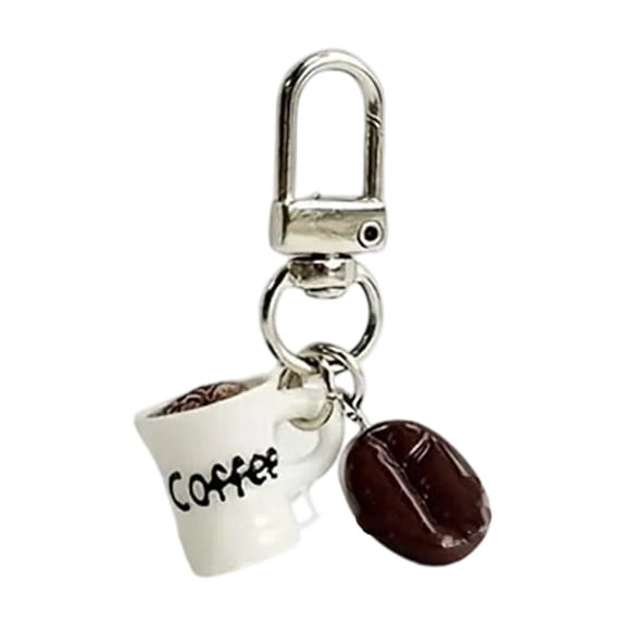 MANNYA Artistic Coffee Cup Keychain Resin Crafted Accessory Multipurpose Use For Keys Bags Travel Accessory