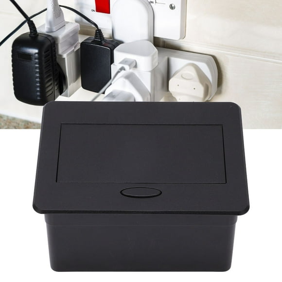 Bounce Desktop Socket, Panel de Aleación de Aluminio Impermable 250V Caja de Potencia de Potencia de PC Universal de 250V Centro de Alimentación 13a Para El Centro Comercial