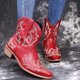 thumbnail image 4 of NECHOLOGY Botas Mujer Adulto Femenino Zapatos Botines mujer Zapatos cortos puntiagudos sin cordones, botines Retro, tacones bordados, botas de mujer para mujer (Wine, 6), 4 of 4
