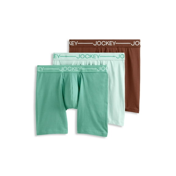 Jockey Men's Organic Cotton Stretch 6.5" Boxer Brief - 3 Pack