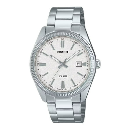 Casio Men’s Matte Silver Dial Stainless Steel Bracelet Watch - MTP-1302DA-7AVDF