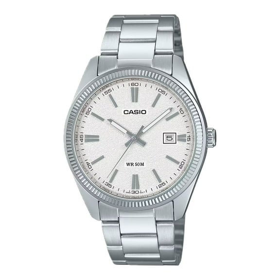 Casio Men’s Matte Silver Dial Stainless Steel Bracelet Watch - MTP-1302DA-7AVDF
