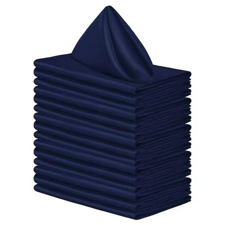 

12Pcs Restaurant Cloth Napkins 17x17In Dinner Napkins for Party Wedding Kitchen Navy
