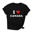thumbnail image 3 of Alun I Love Canada T-Shirts for Women Summer Crew Neck Short Sleeve Casual Graphic Tees Lightweight Soft Comfortable for Canada's National Day Wear Black XL, 3 of 3