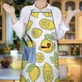 thumbnail image 6 of Yellow Lemon Fruit Leaves White Pattern Apron-Garden Aprons for Women with Pockets-Cotton Linen Waterproof Kitchen Cooking Gardening Aprons Adjustable for Kitchen,Cooking,BBQ and Salon 33x27 Inch, 6 of 7
