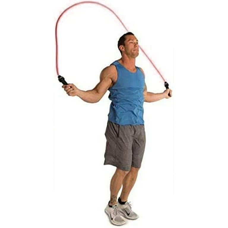 Weighted Resistance Jump Rope Heavy Adjustable Fitness Training Rope red