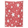 thumbnail image 3 of Ambesonne Coral Tablecloth Rectangular Table Cover, Big Small Vibrant Stars, 52"x70", Coral Red White, 3 of 4