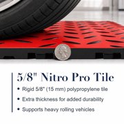 FlooringInc Nitro Pro Garage Tiles, Diamond, 80 Pack, 80 Sq/Ft. Victory Red/Black