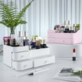 thumbnail image 6 of Makeup Organizer, White Cosmetic Storage Box Organizer with Drawers, Skin Care Organizer Fits Skincare, Lotions, Lipsticks, Nail Polish, Brushes, and Perfume, A Holiday Gift（13.7 x 8.8 x 6 inch）, 6 of 8