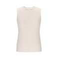 thumbnail image 6 of Delliss Women's Knitted V Neck Sleeveless Tank Top Ribbed Trendy Vest Lightweight Summer Camisole Beige S, 6 of 6