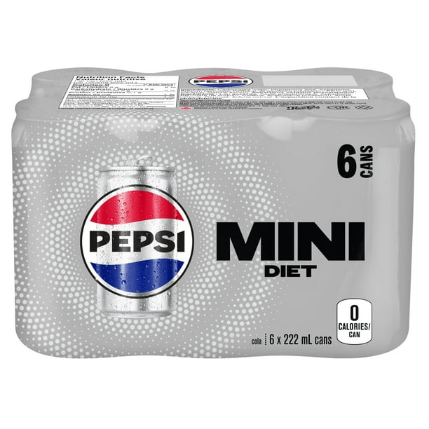 Pepsi Diète, 222 mL, 6 canettes 6x222mL