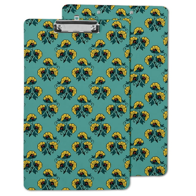 Inkdotpot Decorative Clipboard Letter Size Clipboard with Low Profile Clip,Retractable Key Hole for Hanging Paperboard for Office School w/ Free Marker & Eraser,Floral-9x15 Inch
