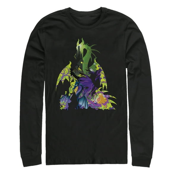 Men's Sleeping Beauty Maleficent Dragon  Long Sleeve Shirt Black Small