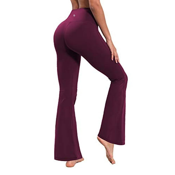 BUBBLELIME 2931333537 4 Styles Womens High Waist Bootcut Yoga Pants - Basic  Nylon_grapevine S-31 Inseam 