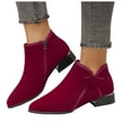 thumbnail image 6 of Mostsola Chelsea Ankle Boots for Women Fashion Bowknot Fall Dress Booties Low Heel Zipper Short Boot, 6 of 7