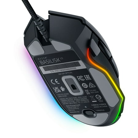 Razer - Basilisk V3 Wired Optical Gaming Mouse with Chroma RBG Lighting - Black