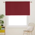 thumbnail image 3 of Cenefas Deconovo con diseño de bolsillo para barra en relieve rojo, cortinas opacas que bloquean la luz para dormitorio, 132 x 91 cm, color burdeos, 2 paneles, 3 of 8