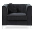 thumbnail image 3 of Maklaine Contemporary styled Soft Velvet Chair in Black Finish, 3 of 5