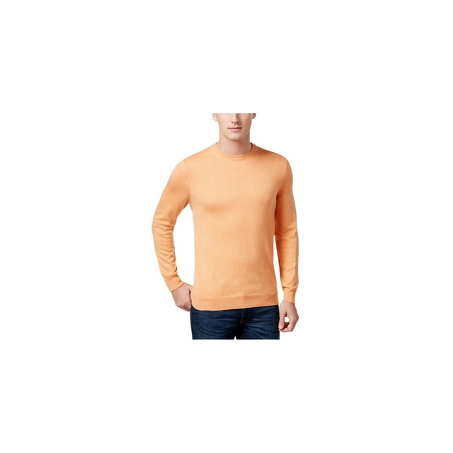 Club Room Mens Jersey Pullover Sweater, Orange, X-Large