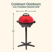Cuisinart Indoor/Outdoor Electric Grill, 2-in-1 Portable BBQ with Nonstick Cooking Surface, Electric Grill Outdoor with Adjustable Heat