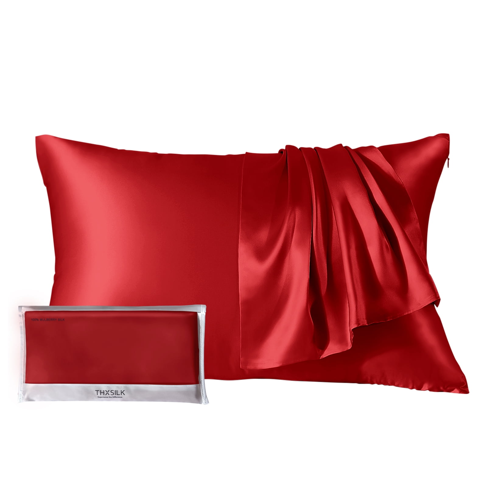 THXSILK Silk Pillowcase with Zipper 100 Mulberry Silk Pillowcase