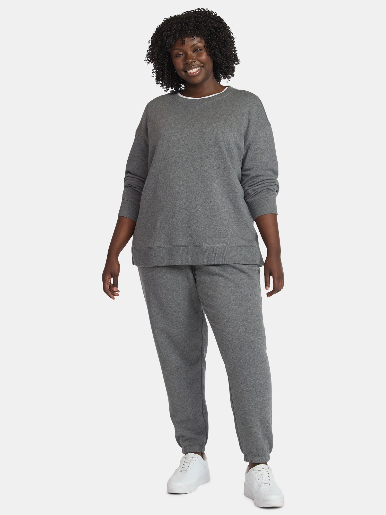 Terra & Sky Women's Plus Size Fleece Sweatshirt, Size 0X-5X
