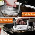 thumbnail image 4 of HULISEN Stainless Steel Smashed Burger Press, 6 Inch Round Burger Smasher, Griddle Hamburger Press, Non Stick Grill Press for BBQ Flat Top Griddle Cooking, Griddle Accessories Kit, Gift Package, 4 of 8