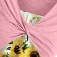 thumbnail image 3 of HONHUZH Women Summer Dresses 2022, Floral Casual Drees Short Sleeve Cross Sunflower Print Dress Suit, 3 of 6