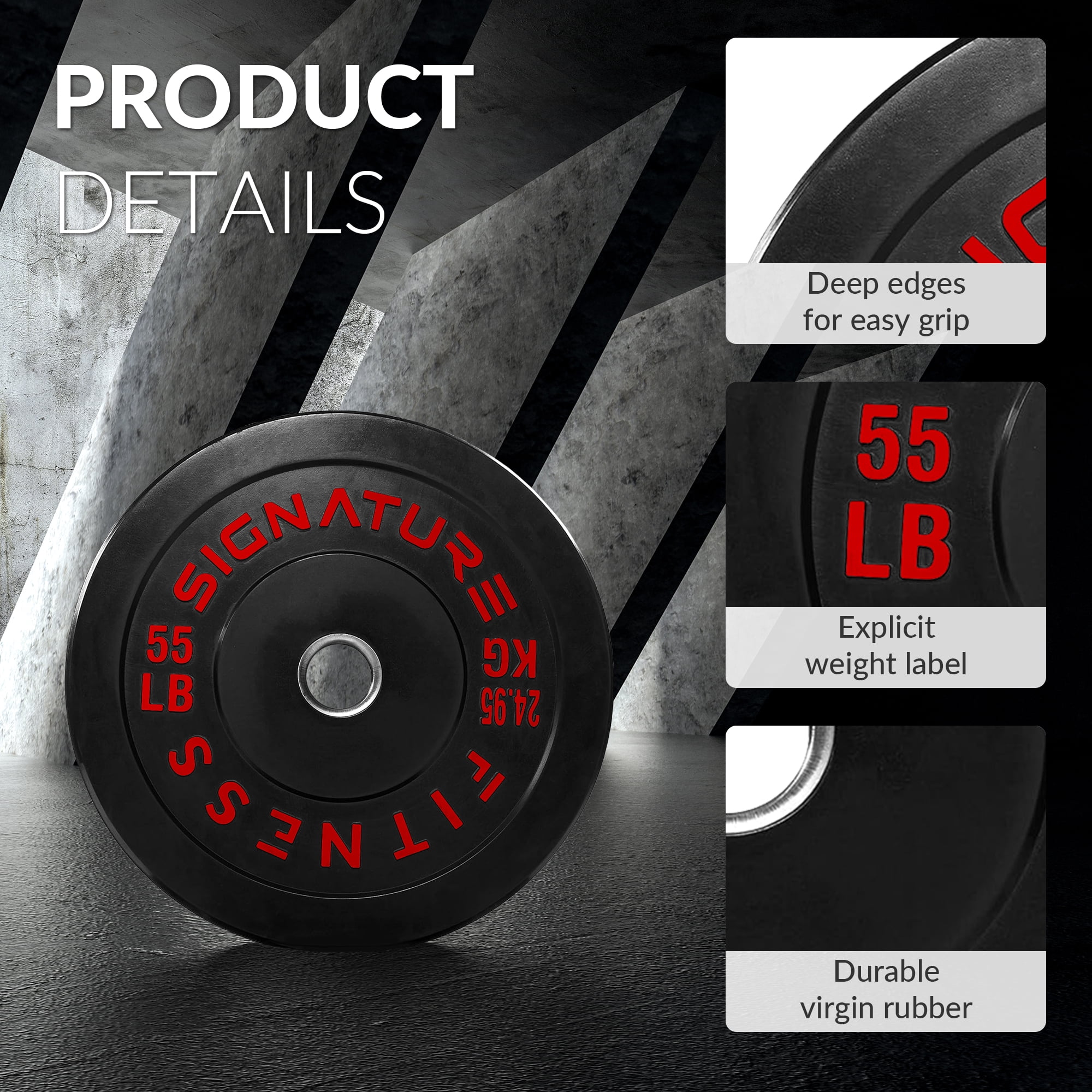 BalanceFrom 5FT Barbell Set with Color Letter Rubber Bumper Plates & Small Hub – Includes Pairs of 25LB, 35LB, 45LB, 55LB, Available in 120LB, 210LB, or 320LB Sets