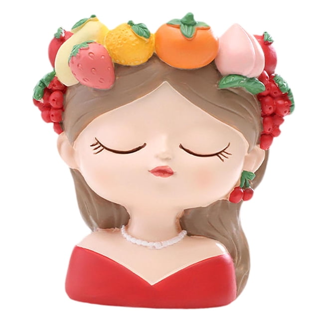 Mini macetero de resina con forma de niña meditadora, decoración de escritorio para el espacio de trabajo, pieza decorativa, organizador de escritorio Estilo D