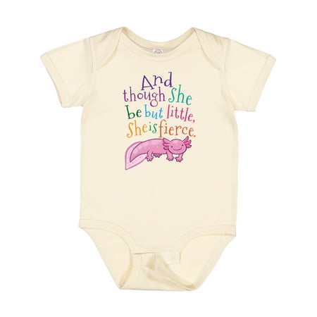

Inktastic She is Fierce Little Girl Axolotl Gift Baby Girl Bodysuit