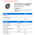thumbnail image 2 of Drive Shaft Flex Joint - Compatible with 1996 - 2000, 2007 - 2016 BMW 328i 1997 1998 1999 2008 2009 2010 2011 2012 2013 2014 2015, 2 of 2