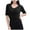DT-Black, variant on Women's V-Neck Short Sleeve Slim Fit Solid Top - Everyday Casual Wear,White,XXL