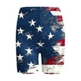 thumbnail image 4 of Womens High Waist Workout Biker Shorts 4th of July Patriotic Outfits for Women Stretch Athletic Short Leggings Navy, XXXL, 4 of 5