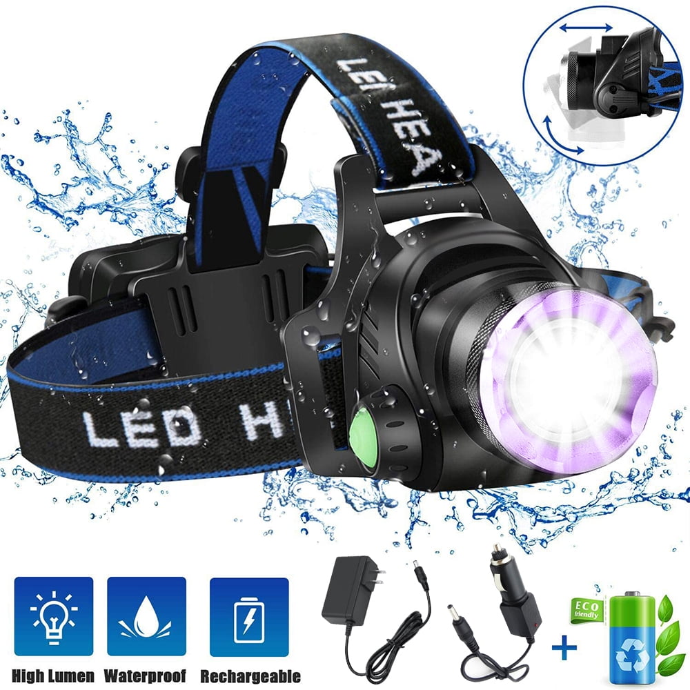 Headlamp LED Fishing Headlight 3 Modes Zoomable Waterproof 18650 Torch Bulbs 