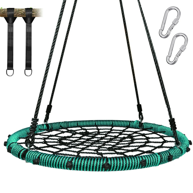 Trekassy 660 lb spider web swing 40 inch for tree kids with steel frame and 2 hanging straps new arrivals