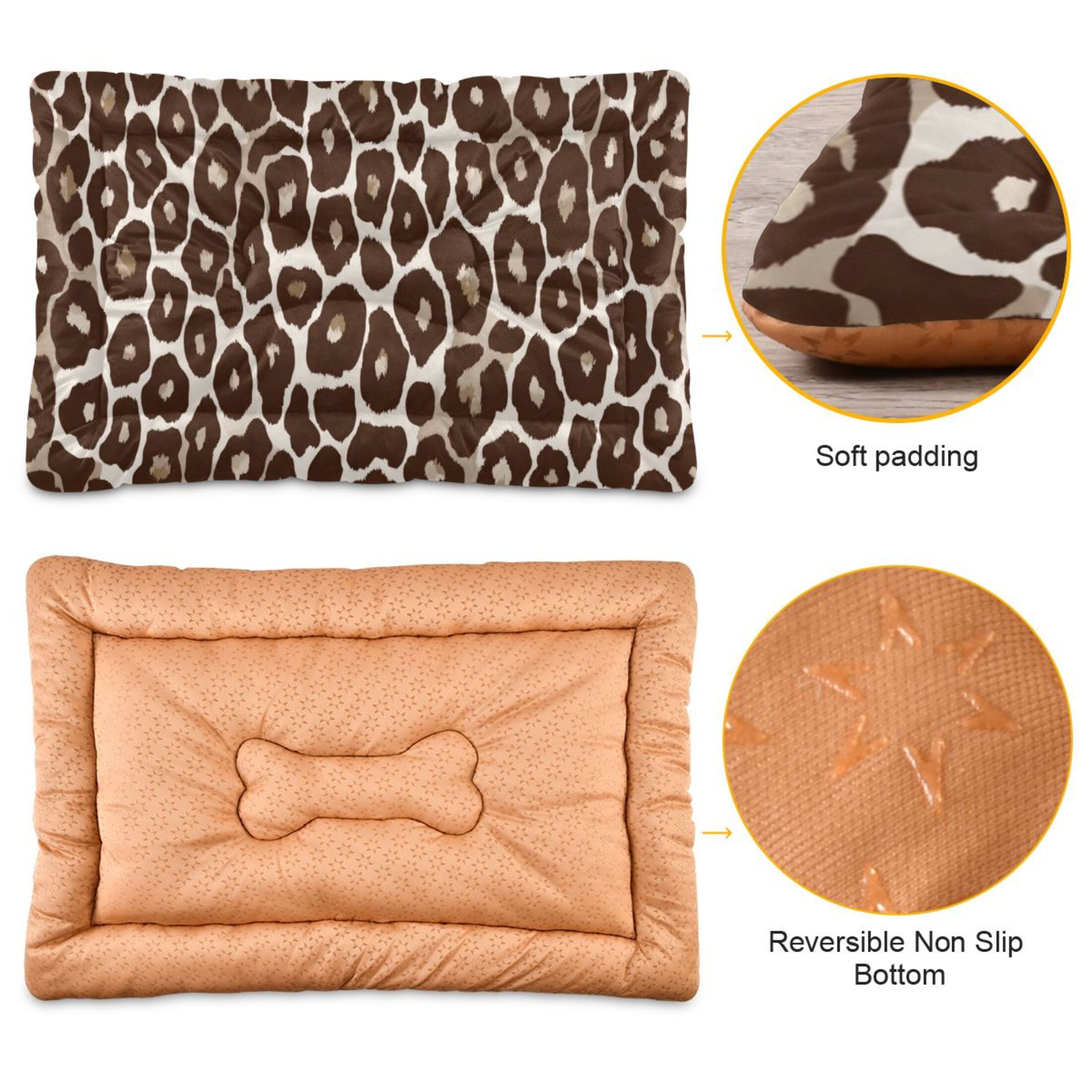 Cozy Mat Pet Bed Indoor Outdoor Warm Soft For Cat Dog Puppy(S/M) Leopard Print