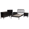 thumbnail image 2 of Baxton Studio Lucera Mid-Century Black Full Size 5-Piece Bobbin Bedroom Set, 2 of 6
